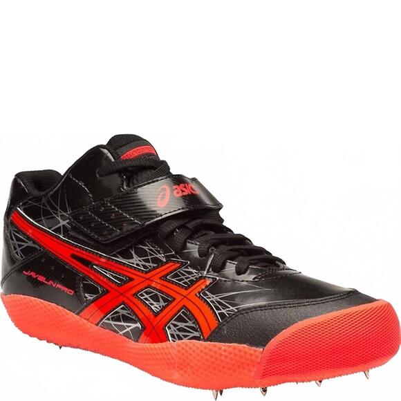 NEW ASICS men\'s javelin pro track shoes in black/coral main image 6